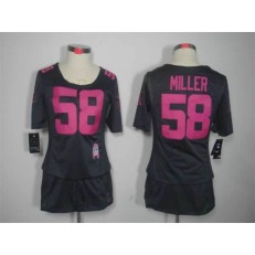 Women Nike Denver Broncos #58 Von Miller Breast Cancer Awareness Gray NFL Jersey