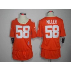 Women Nike Denver Broncos #58 Von Miller Breast Cancer Awareness Orange NFL Jersey