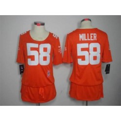 Women Nike Denver Broncos #58 Von Miller Breast Cancer Awareness Orange NFL Jersey