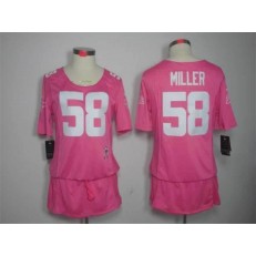 Women Nike Denver Broncos #58 Von Miller Breast Cancer Awareness Pink NFL Jersey