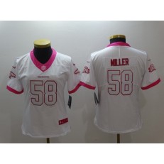 Women Nike Denver Broncos #58 Von Miller Limited Rush Fashion Pink NFL Jersey