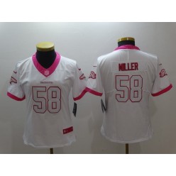 Women Nike Denver Broncos #58 Von Miller Limited Rush Fashion Pink NFL Jersey