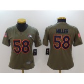 Women Nike Denver Broncos #58 Von Miller Olive 2017 Salute To Service Limited NFL Jersey