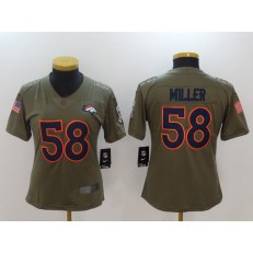Women Nike Denver Broncos #58 Von Miller Olive 2017 Salute To Service Limited NFL Jersey