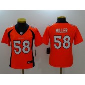 Women Nike Denver Broncos #58 Von Miller Orange 2017 Vapor Untouchable Limited Stitched NFL Jersey