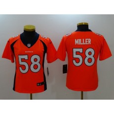 Women Nike Denver Broncos #58 Von Miller Orange 2017 Vapor Untouchable Limited Stitched NFL Jersey