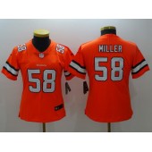 Women Nike Denver Broncos #58 Von Miller Orange Color Rush NFL Jersey