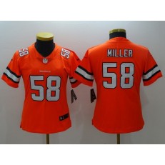 Women Nike Denver Broncos #58 Von Miller Orange Color Rush NFL Jersey