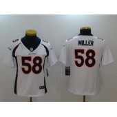 Women Nike Denver Broncos #58 Von Miller White 2017 Vapor Untouchable Limited Stitched NFL Jersey