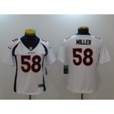 Women Nike Denver Broncos #58 Von Miller White 2017 Vapor Untouchable Limited Stitched NFL Jersey
