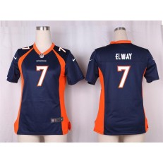 Women Nike Denver Broncos #7 John Elway Game Navy Blue Alternate NFL Jersey