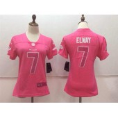 Women Nike Denver Broncos #7 John Elway Pink Stitched NFL Limited Rush Fashion Jersey