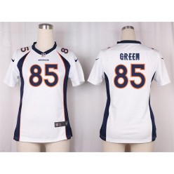 Women Nike Denver Broncos #85 Virgil Green Game White NFL Jersey