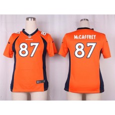 Women Nike Denver Broncos #87 McCaffrey Game Orange Team Color NFL Jersey