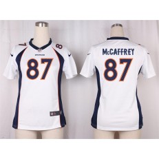 Women Nike Denver Broncos #87 McCaffrey Game White NFL Jersey