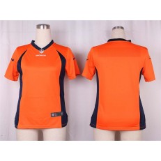 Women Nike Denver Broncos Blank Game Orange Team Color NFL Jersey