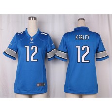 Women Nike Detroit Lions #12 Kerley Game Light Blue Team Color NFL Jersey