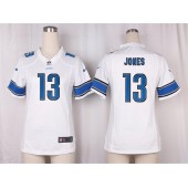 Women Nike Detroit Lions #13 Jones Game White NFL Jersey