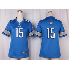 Women Nike Detroit Lions #15 Golden Tate III Game Light Blue Team Color NFL Jersey