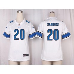 Women Nike Detroit Lions #20 Barry Sanders Game White NFL Jersey