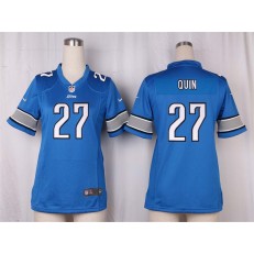 Women Nike Detroit Lions #27 Glover Quin Game Light Blue Team Color NFL Jersey