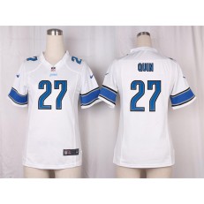 Women Nike Detroit Lions #27 Glover Quin Game White NFL Jersey
