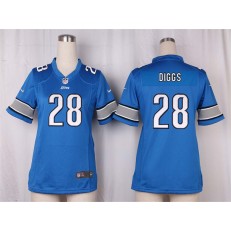 Women Nike Detroit Lions #28 Quandre Diggs Game Light Blue Team Color NFL Jersey