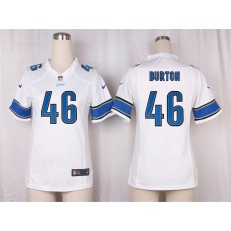 Women Nike Detroit Lions #46 Michael Burton Game White NFL Jersey