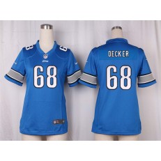 Women Nike Detroit Lions #68 Taylor Decker Game Light Blue Team Color NFL Jersey