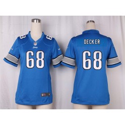 Women Nike Detroit Lions #68 Taylor Decker Game Light Blue Team Color NFL Jersey