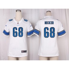Women Nike Detroit Lions #68 Taylor Decker Game White NFL Jersey