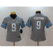 Women Nike Detroit Lions #9 Matthew Stafford Grey 2017 Color Rush Limited NFL Jersey