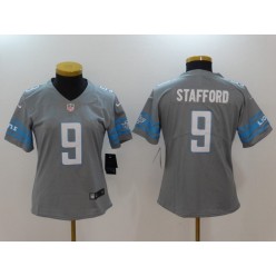 Women Nike Detroit Lions #9 Matthew Stafford Grey 2017 Color Rush Limited NFL Jersey