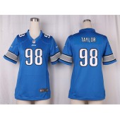 Women Nike Detroit Lions #98 Devin Taylor Game Light Blue Team Color NFL Jersey