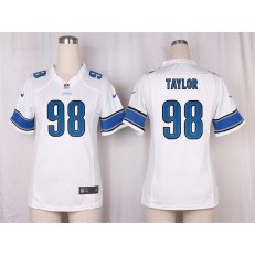 Women Nike Detroit Lions #98 Devin Taylor Game White NFL Jersey