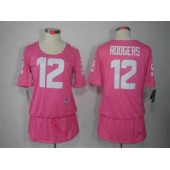 Women Nike Green Bay Packers #12 Aaron Rodgers Breast Cancer Awareness Pink NFL Jersey