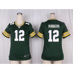 Women Nike Green Bay Packers #12 Aaron Rodgers Game Green Team Color NFL Jersey