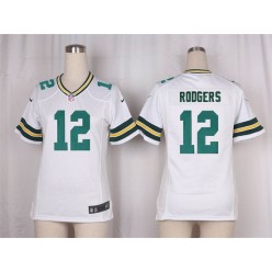 Women Nike Green Bay Packers #12 Aaron Rodgers Game White NFL Jersey