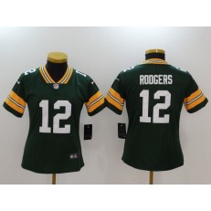 Women Nike Green Bay Packers #12 Aaron Rodgers Green 2017 Vapor Untouchable Stitched NFL Limited Jersey