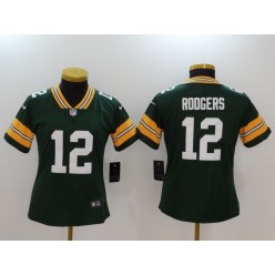 Women Nike Green Bay Packers #12 Aaron Rodgers Green 2017 Vapor Untouchable Stitched NFL Limited Jersey