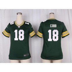 Women Nike Green Bay Packers #18 Randall Cobb Game Green Team Color NFL Jersey