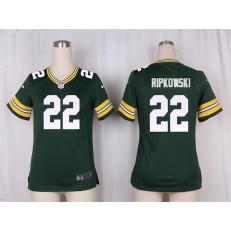Women Nike Green Bay Packers #22 Aaron Ripkowski Game Green Team Color NFL Jersey