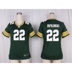 Women Nike Green Bay Packers #22 Aaron Ripkowski Game Green Team Color NFL Jersey