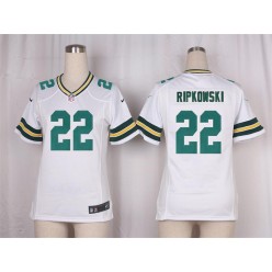 Women Nike Green Bay Packers #22 Aaron Ripkowski Game White NFL Jersey