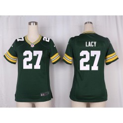 Women Nike Green Bay Packers #27 Eddie Lacy Game Green Team Color NFL Jersey