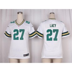 Women Nike Green Bay Packers #27 Eddie Lacy Game White NFL Jersey