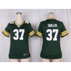Women Nike Green Bay Packers #37 Sam Shields Game Green Team Color NFL Jersey
