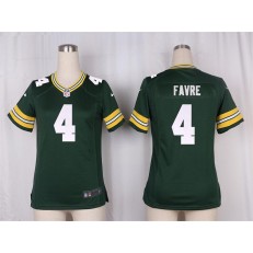 Women Nike Green Bay Packers #4 Brett Favre Game Green Team Color NFL Jersey