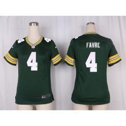 Women Nike Green Bay Packers #4 Brett Favre Game Green Team Color NFL Jersey