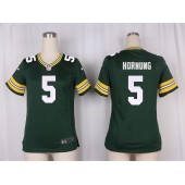Women Nike Green Bay Packers #5 Paul Hornung Game Green Team Color NFL Jersey